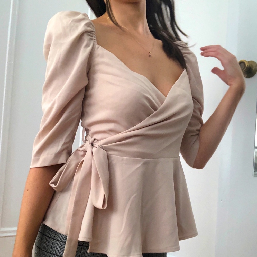 Ballerina tie front wrap top